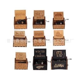 image-Handmade classical music box hand-operated wooden music box children's birthday gift wooden crafts custom