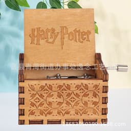image-Handmade classical music box hand-operated wooden music box children's birthday gift wooden crafts custom