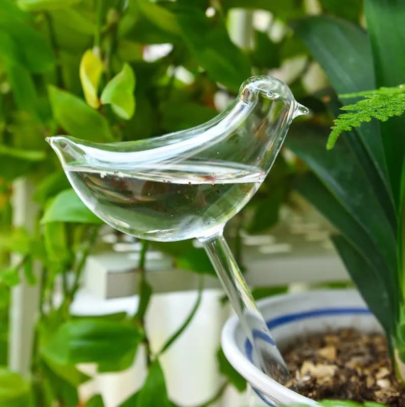 image-Cross-border wholesale bird glass watering device automatic dripping plant potted watering device creative lazy flower watering artifact
