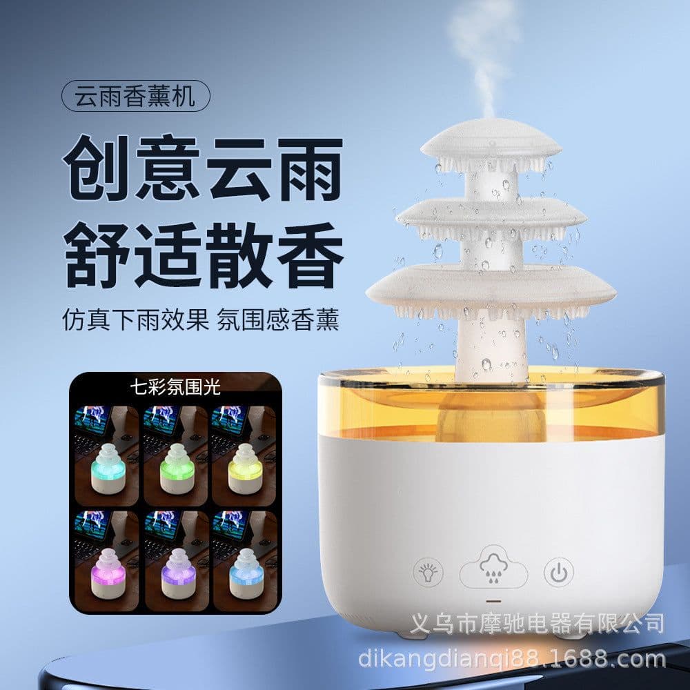 image-Mochi Volcano Humidifier - White USB Aromatherapy