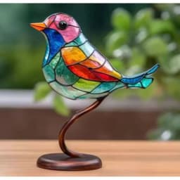 image-Spot 2023 New Arrivals Amazon Bird Ornament Home Decor Ornament Hundred Flowers Bird Metal Home Decor