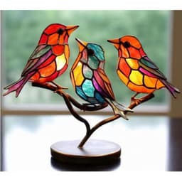 image-Spot 2023 New Arrivals Amazon Bird Ornament Home Decor Ornament Hundred Flowers Bird Metal Home Decor