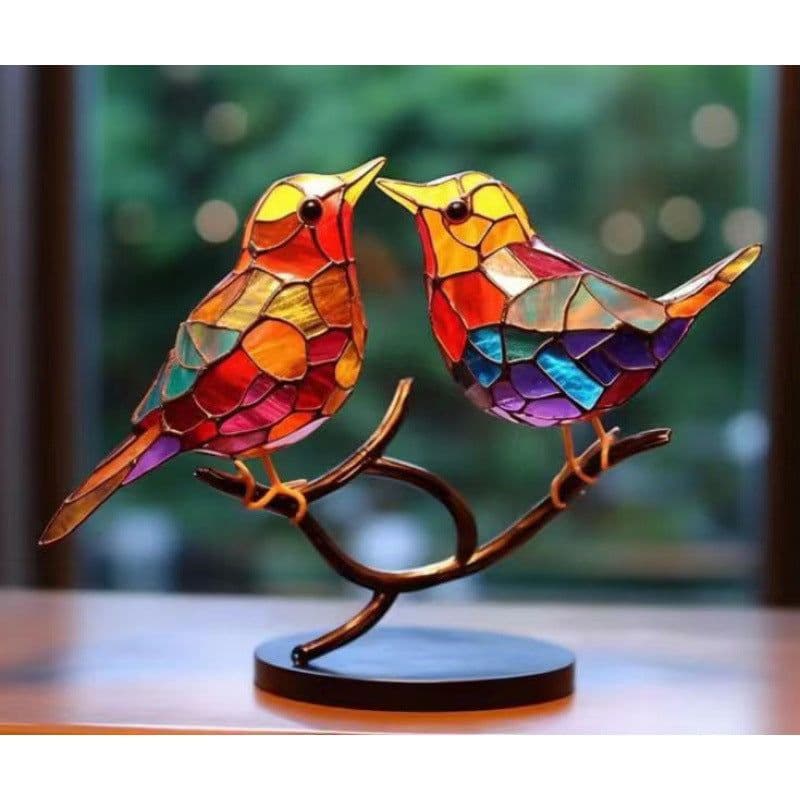 image-Spot 2023 New Arrivals Amazon Bird Ornament Home Decor Ornament Hundred Flowers Bird Metal Home Decor