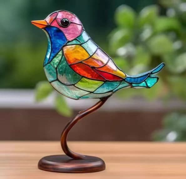 image-Spot 2023 New Arrivals Amazon Bird Ornament Home Decor Ornament Hundred Flowers Bird Metal Home Decor