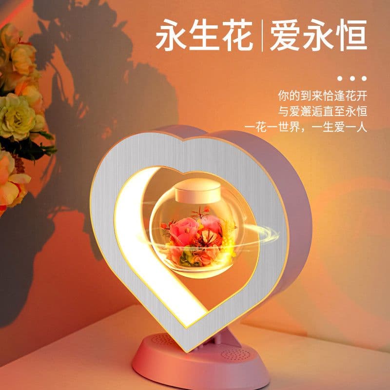 image-Magnetic Levitation Flower Lantern Bluetooth Speaker Pink