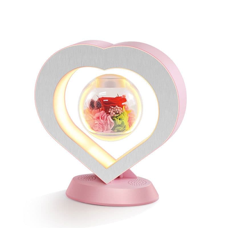 image-Magnetic Levitation Flower Lantern Bluetooth Speaker Pink