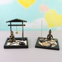 image-Chinese-style Buddha statue Zen sand table decoration resin micro-landscape decoration creative home living room decoration craft