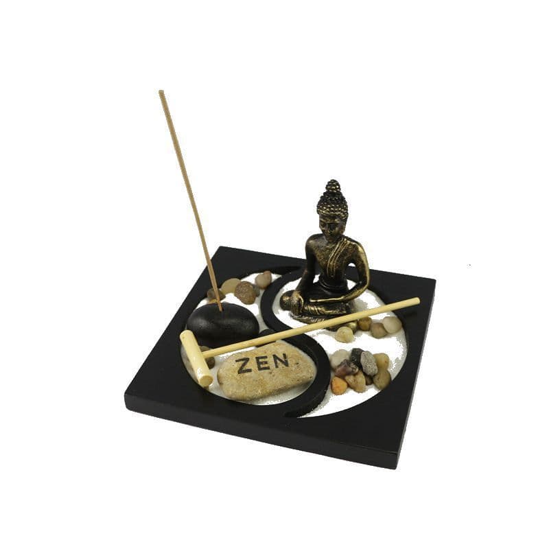 image-Chinese-style Buddha statue Zen sand table decoration resin micro-landscape decoration creative home living room decoration craft