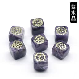 image-1343-Colorful Square Symbol Natural Crystal Agate Stone Set 7 Irregular Squares Factory Direct Sales