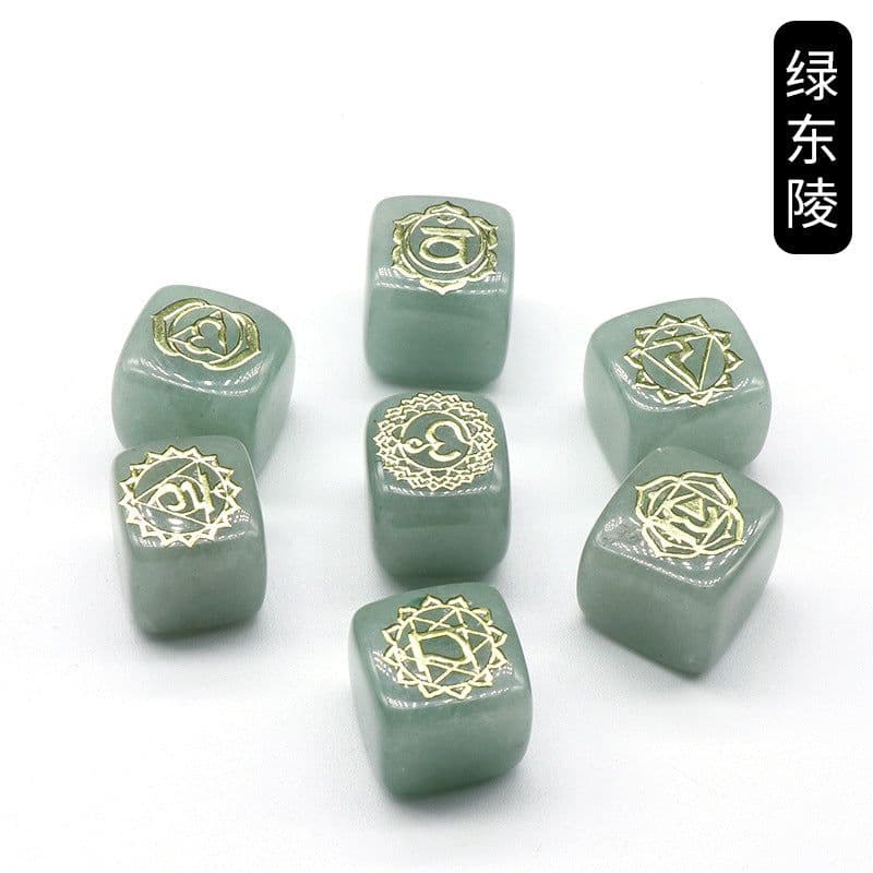 image-1343-Colorful Square Symbol Natural Crystal Agate Stone Set 7 Irregular Squares Factory Direct Sales