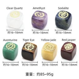 image-1343-Colorful Square Symbol Natural Crystal Agate Stone Set 7 Irregular Squares Factory Direct Sales