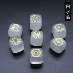 image-1343-Colorful Square Symbol Natural Crystal Agate Stone Set 7 Irregular Squares Factory Direct Sales