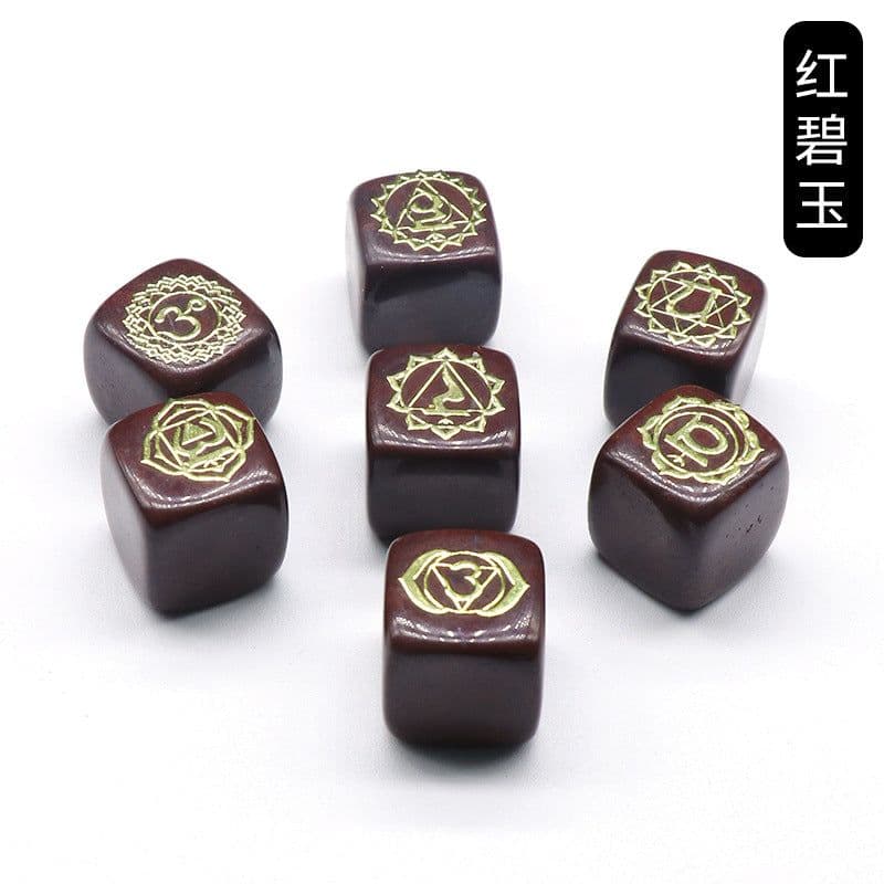 image-1343-Colorful Square Symbol Natural Crystal Agate Stone Set 7 Irregular Squares Factory Direct Sales
