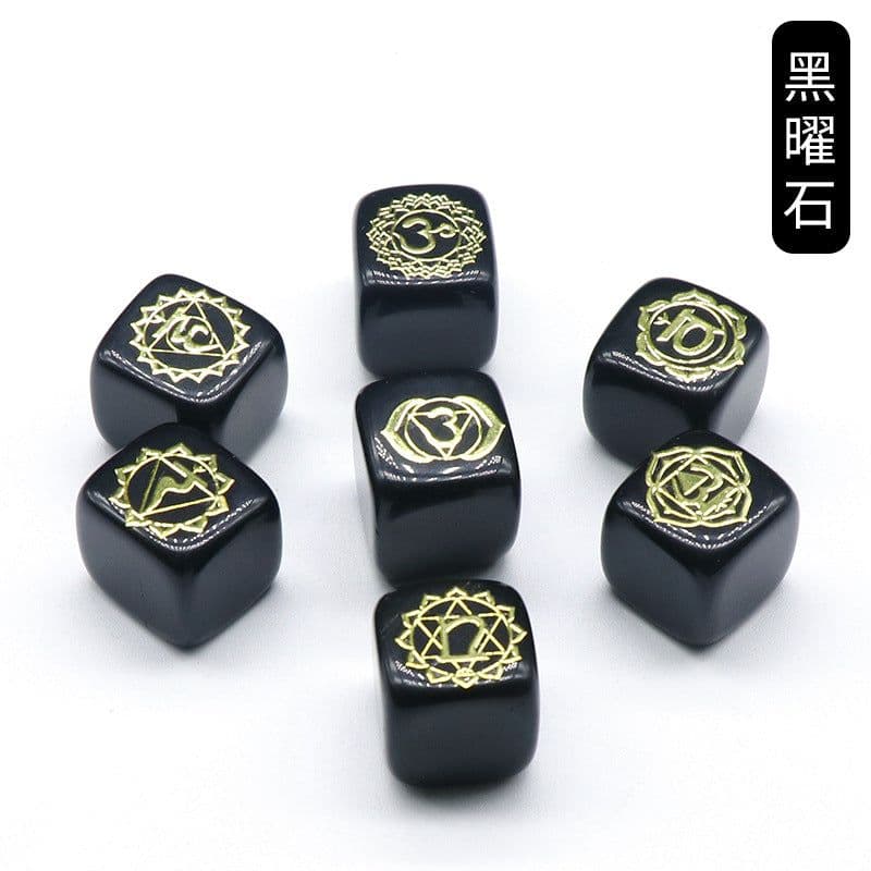 image-1343-Colorful Square Symbol Natural Crystal Agate Stone Set 7 Irregular Squares Factory Direct Sales