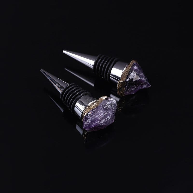 image-Natural Amethyst Wine Stopper Handmade