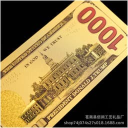 image-Exquisite gold foil US dollar Trump 1000 currency commemorative banknote double-sided color printing gold foil currency can be customized