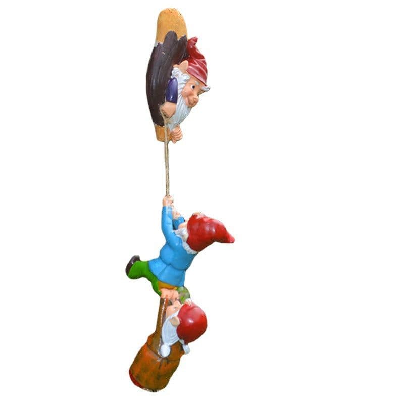 image-Independent Station Home Garden Miniature Gnome Elf Climbing Creative Garden Ornaments Resin Crafts Decorations