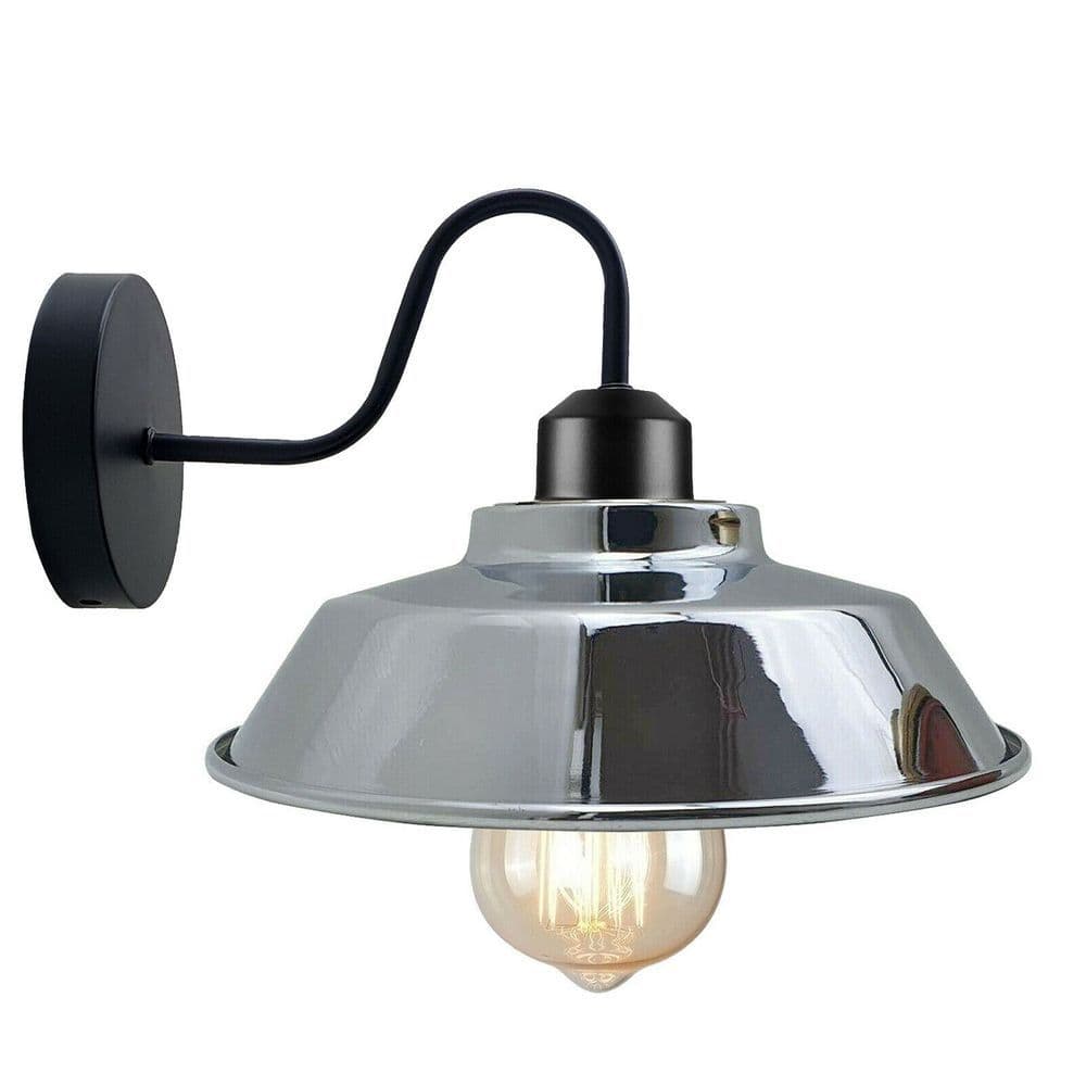 image-Retro Industrial Wall Lights Fittings E27 Indoor Sconce Metal Bowl Shape Shade For Basement, Bedroom, Home Office