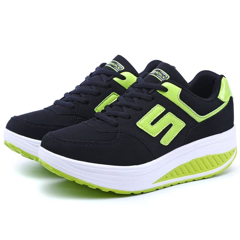 image-Women's Breathable Casual Sports Shoes - Black Mesh