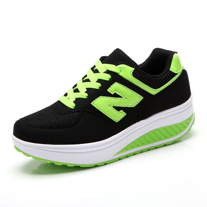 image-Women's Breathable Casual Sports Shoes - Black Mesh