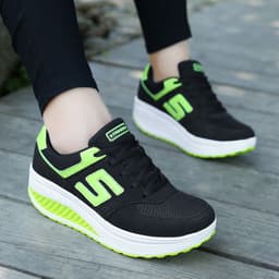 image-Women's Breathable Casual Sports Shoes - Black Mesh