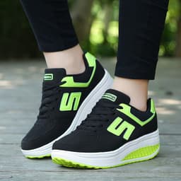 image-Women's Breathable Casual Sports Shoes - Black Mesh