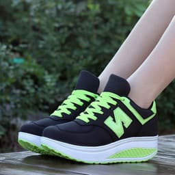 image-Women's Breathable Casual Sports Shoes - Black Mesh