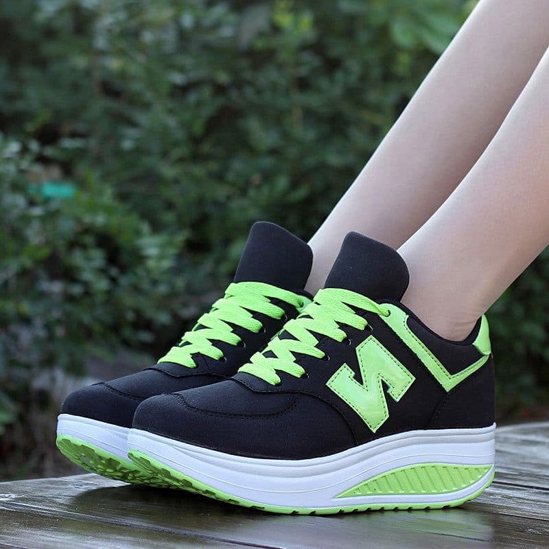 image-Women's Breathable Casual Sports Shoes - Black Mesh