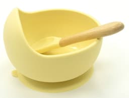image-Silicone Suction Bowl & Spoon Set - Marble 2pc