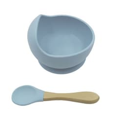 image-Silicone Suction Bowl & Spoon Set - Marble 2pc