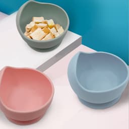 image-Silicone Suction Bowl & Spoon Set - Marble 2pc