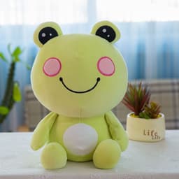 image-Cute Frog Plush Toy - Small Sitting Rag Doll
