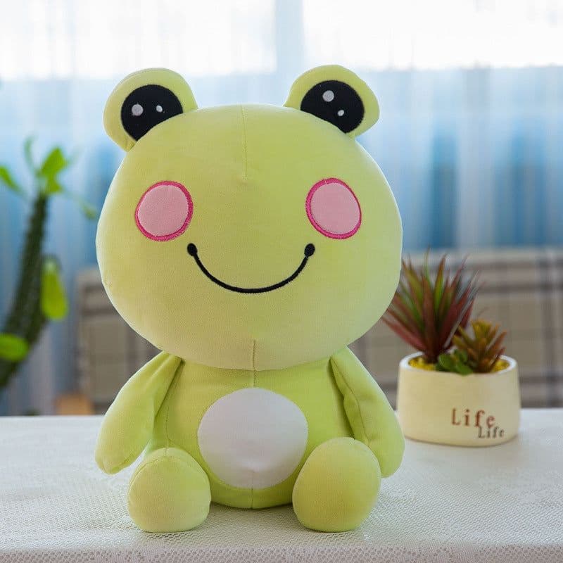 image-Cute Frog Plush Toy - Small Sitting Rag Doll