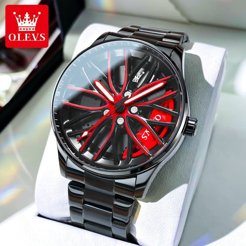 image-Oris 9937 Men's Waterproof Quartz Watch - Black Steel Belt Luminous Dial 30M Water Resistant