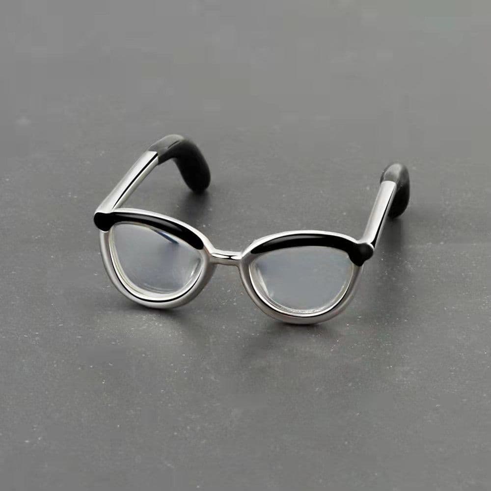 image-Cute Glasses Boy Open Ring Adjustable Enamel
