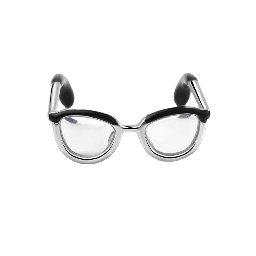 image-Cute Glasses Boy Open Ring Adjustable Enamel