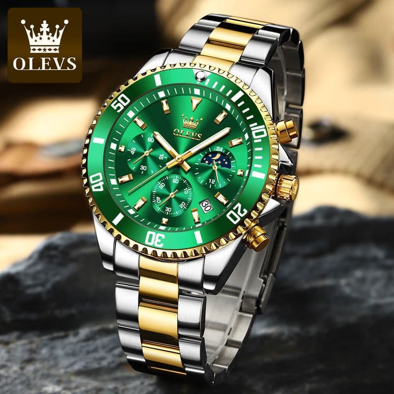 image-One piece drop shipping Oris brand watch hot selling multi-function chronograph three-eye quartz watch waterproof men's watch men's watch