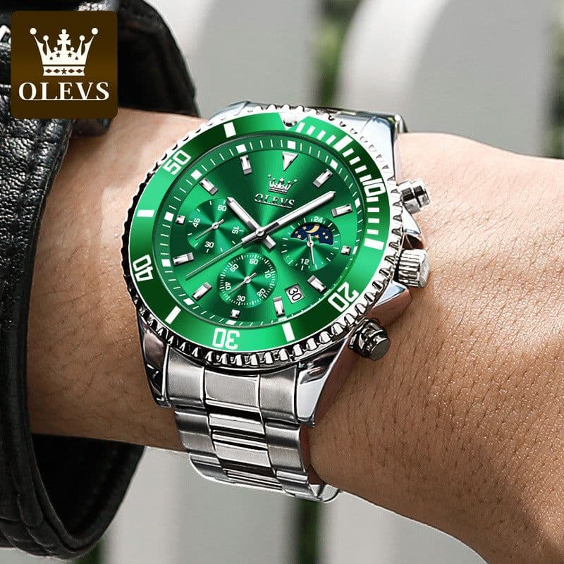 image-One piece drop shipping Oris brand watch hot selling multi-function chronograph three-eye quartz watch waterproof men's watch men's watch