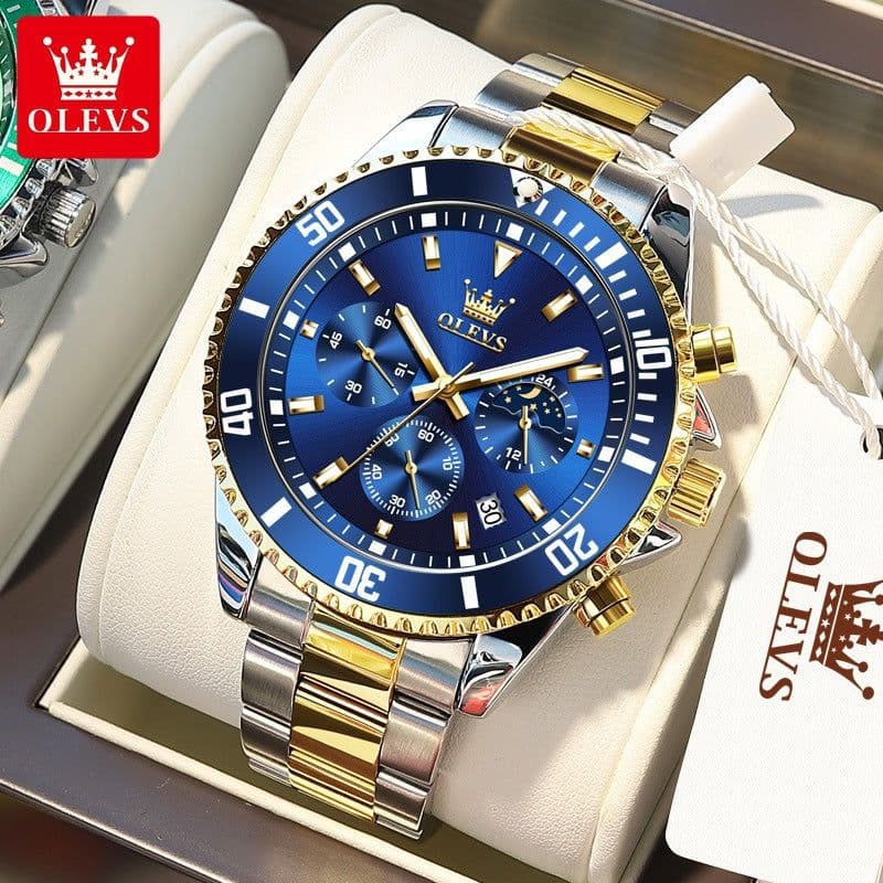 image-One piece drop shipping Oris brand watch hot selling multi-function chronograph three-eye quartz watch waterproof men's watch men's watch