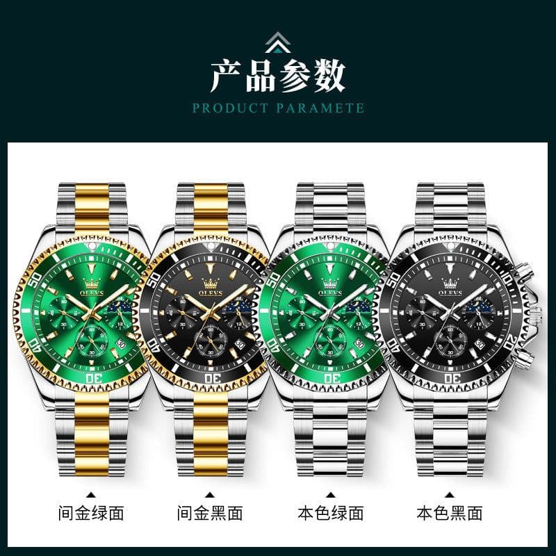 image-One piece drop shipping Oris brand watch hot selling multi-function chronograph three-eye quartz watch waterproof men's watch men's watch