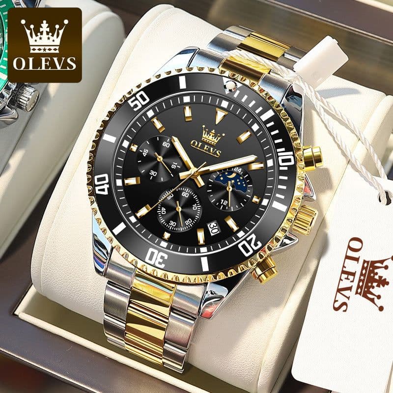 image-One piece drop shipping Oris brand watch hot selling multi-function chronograph three-eye quartz watch waterproof men's watch men's watch