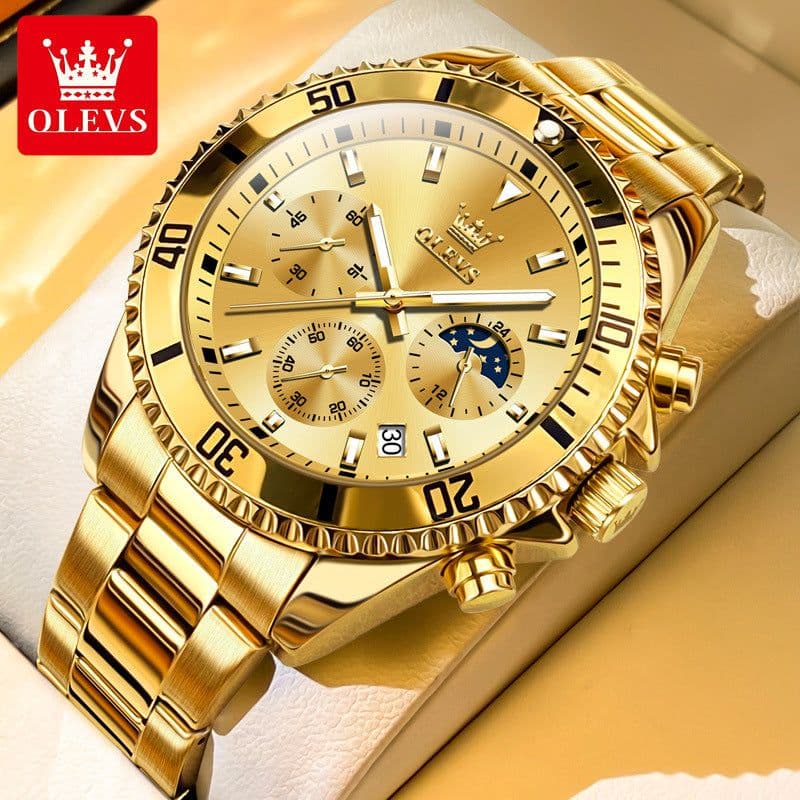 image-One piece drop shipping Oris brand watch hot selling multi-function chronograph three-eye quartz watch waterproof men's watch men's watch