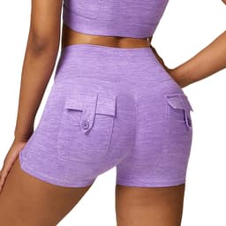 image-Zechuang Cationic Yoga Shorts - High Waist Black XL