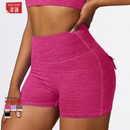 image-Zechuang Cationic Yoga Shorts - High Waist Black XL
