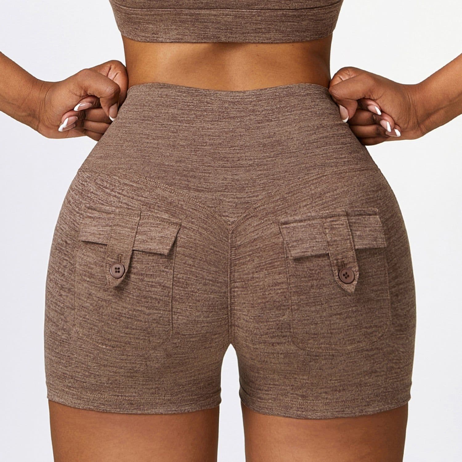 image-Zechuang Cationic Yoga Shorts - High Waist Black XL