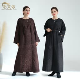 image-Loriya Winter Cardigan Dress - Brown A-Line XXL