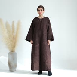 image-Loriya Winter Cardigan Dress - Brown A-Line XXL