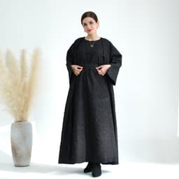 image-Loriya Winter Cardigan Dress - Brown A-Line XXL