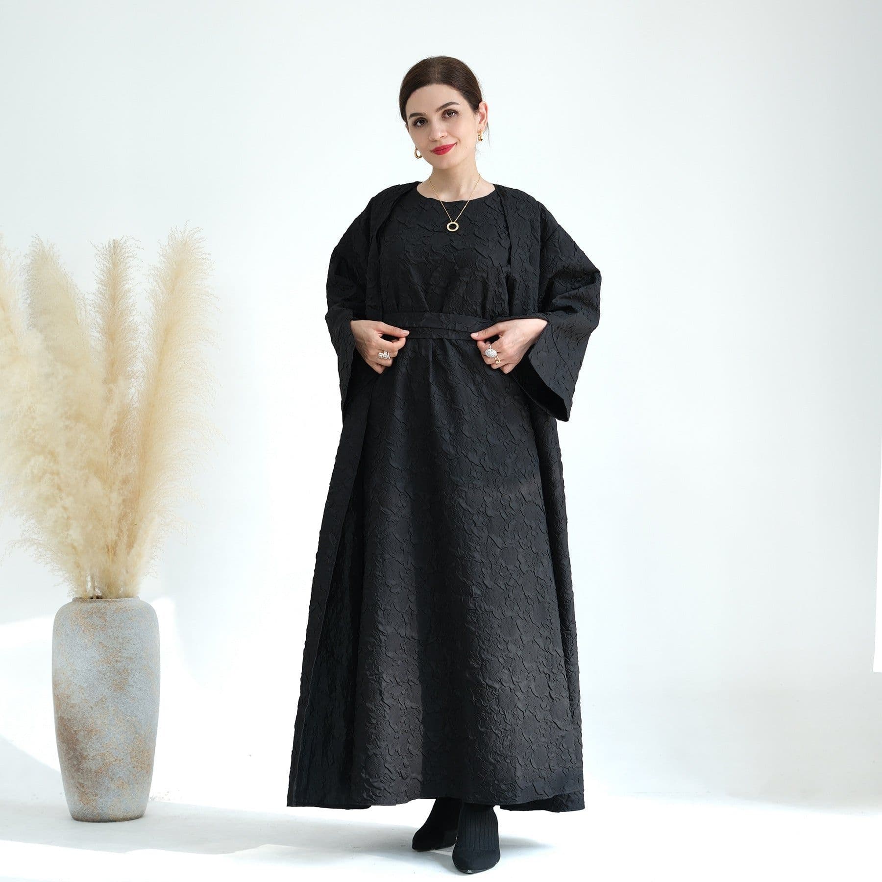 image-Loriya Winter Cardigan Dress - Brown A-Line XXL