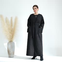 image-Loriya Winter Cardigan Dress - Brown A-Line XXL